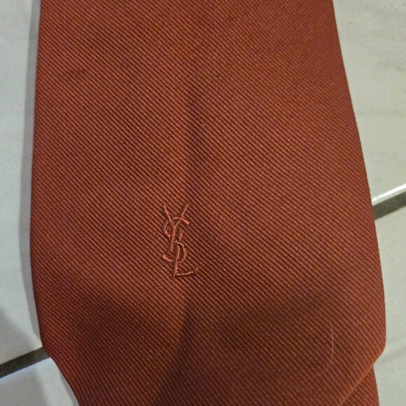 Vintage YSL Yves Saint Laurent Red/Orange Neck Tie - Picture 2 of 4